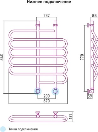 Полотенцесушитель водяной Сунержа Шарм 80 x 70 см, 00-0111-8070, хром - фото 114461