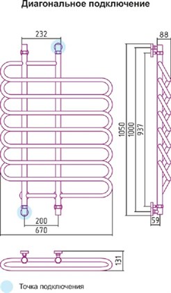 Полотенцесушитель водяной Сунержа Шарм 100 x 70 см, 00-0111-1070, хром - фото 114513
