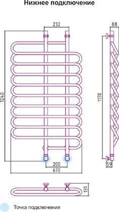 Полотенцесушитель водяной Сунержа Шарм 120 x 70 см, 00-0111-1270, хром - фото 114523