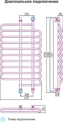 Полотенцесушитель водяной Сунержа Шарм 120 x 70 см, 00-0111-1270, хром - фото 114524