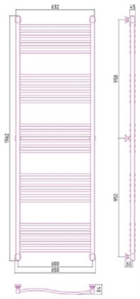 Полотенцесушитель водяной Сунержа Флюид+ 190 x 50 см, 00-0222-1960, хром - фото 114562