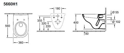 Унитаз подвесной Villeroy & Boch O'Novo 5660 H101 alpin - фото 116358