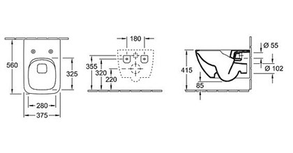 Унитаз подвесной Villeroy & Boch Venticello 4611RS01 безободковый - фото 116388
