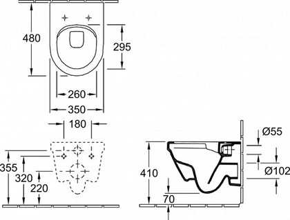Унитаз подвесной Villeroy & Boch Architectura Plus 4687HR01 безободковый с микролифтом - фото 116401
