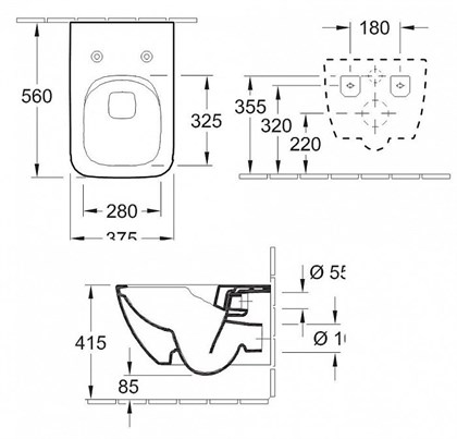Унитаз подвесной Villeroy & Boch Venticello 4611R001 - фото 116406