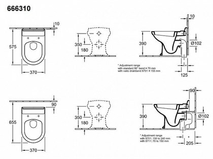 Унитаз приставной Villeroy & Boch Hommage 666310R1 - фото 116429