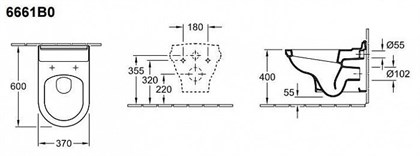Унитаз подвесной Villeroy & Boch Hommage 6661B0R2 - фото 116451