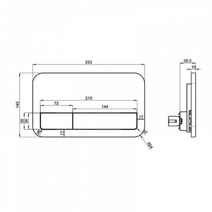 Клавиша смыва для унитаза Villeroy & Boch ViConnect 9224 90 61 - фото 116469