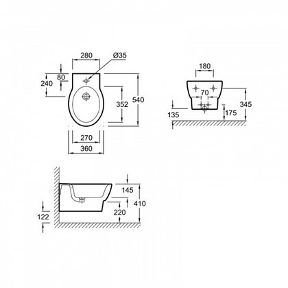 Биде подвесное Villeroy & Boch Subway 7400 00 01 - фото 116473