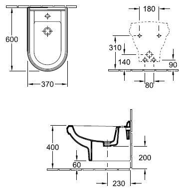 Биде подвесное Villeroy & Boch Hommage 7441 B0R1 - фото 116493
