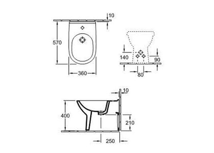 Биде напольное Villeroy & Boch O.Novo 5461 0001 - фото 116497