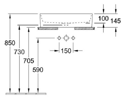 Раковина Villeroy&Boch Collaro 4A205601 56x36 см прямоугольная без перелива - фото 116543