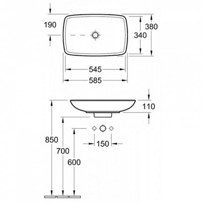 Раковина Villeroy & Boch Loop & Friends 5154 00 01 - фото 116562