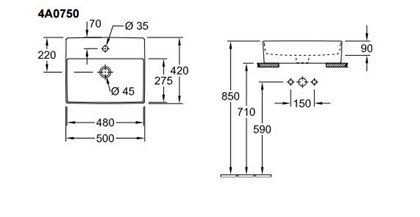 Раковина Villeroy & Boch Memento 2.0 4A075001 - фото 116628
