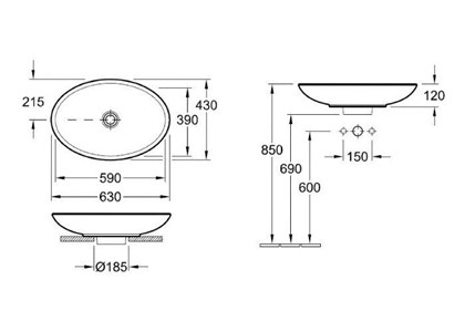 Раковина Villeroy & Boch Loop & Friends 5151 1001 - фото 116673