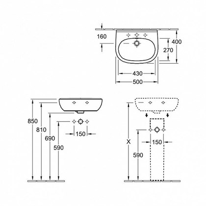 Раковина Villeroy & Boch O'Novo 5360 36 01 - фото 116688