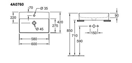 Раковина Villeroy & Boch Memento 4A0760R1 - фото 116767