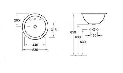 Раковина Villeroy&Boch Loop&Friends 53 см - фото 116909