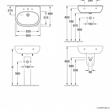 Раковина Villeroy&Boch O.novo 5160 6001 - фото 116939