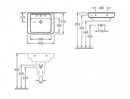 Раковина Villeroy&Boch Verity Design 5103 65 01 65 см - фото 116990