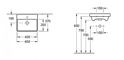 Раковина Villeroy&Boch Avento 7358 45x37 см - фото 117005