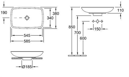 Раковина Villeroy&Boch Loop Friends 515401R1 (альпийский белая) - фото 117069