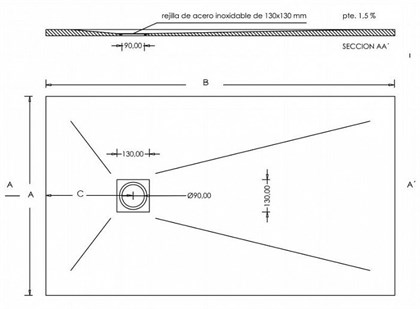 Душевой поддон Zenon Imagine Black Golden 120х80 см - фото 117090