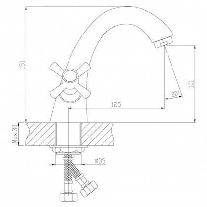 Смеситель Decoroom DR46 для раковины, DR46011-White - фото 117152