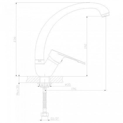 Смеситель Decoroom DR39 для кухонной мойки, DR39021 - фото 117154