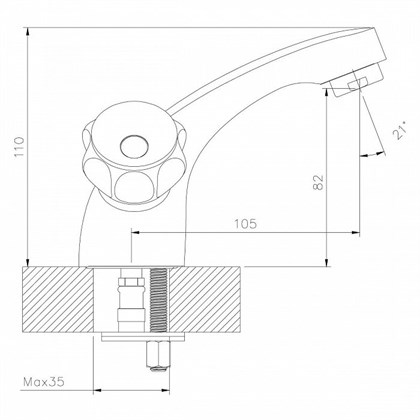 Смеситель Decoroom DR45 для раковины, DR45011R - фото 117164