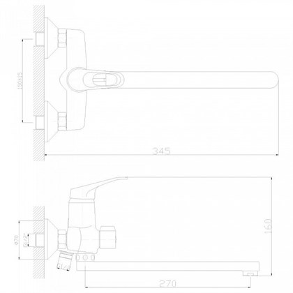 Смеситель Decoroom DR37 для ванны, DR37043 - фото 117178