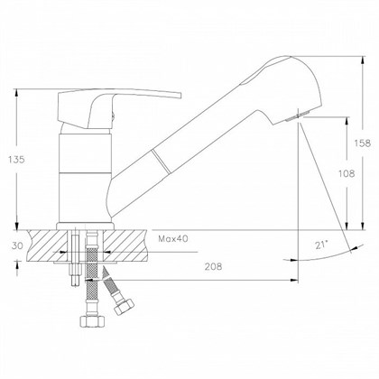 Смеситель Decoroom DR67 для кухонной мойки, DR67023 - фото 117180
