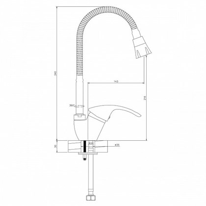 Смеситель Decoroom DR68 для кухонной мойки, DR68022 - фото 117190