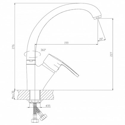 Смеситель Decoroom DR67 для кухонной мойки, DR67021 - фото 117192