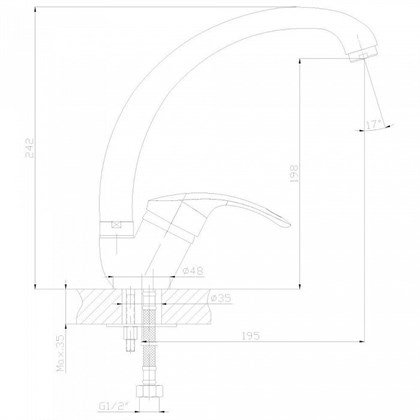 Смеситель Decoroom DR68 для кухонной мойки, DR68021 - фото 117204