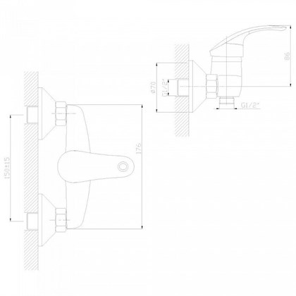Смеситель Decoroom DR68 для душа, DR68055 - фото 117208