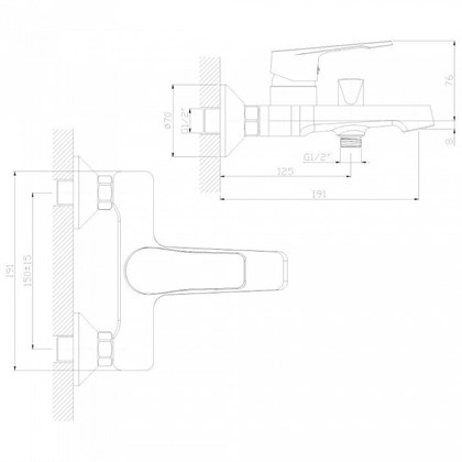Смеситель Decoroom DR39 для ванны, DR39036 - фото 117210
