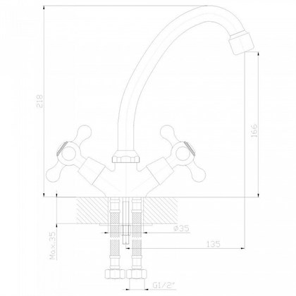 Смеситель Decoroom DR49 для кухонной мойки, DR49028 - фото 117216