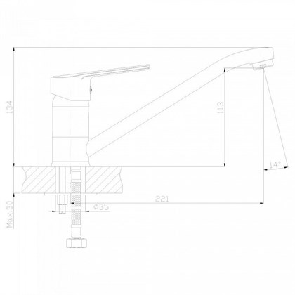 Смеситель Decoroom DR38 для кухонной мойки, DR38018 - фото 117236