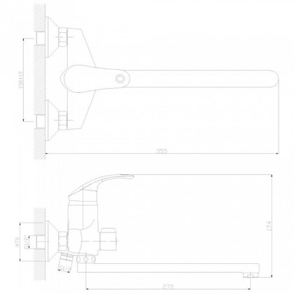 Смеситель Decoroom DR68 для ванны, DR68043 - фото 117238