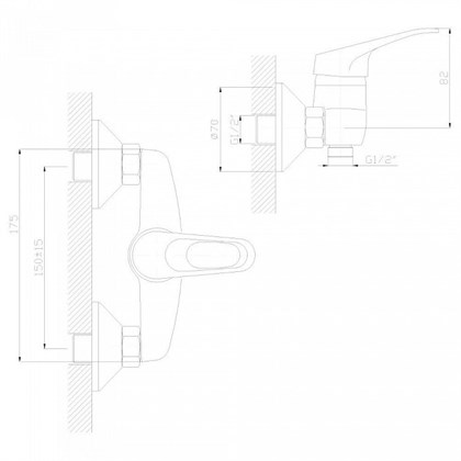 Смеситель Decoroom DR37 для душа, DR37055 - фото 117248