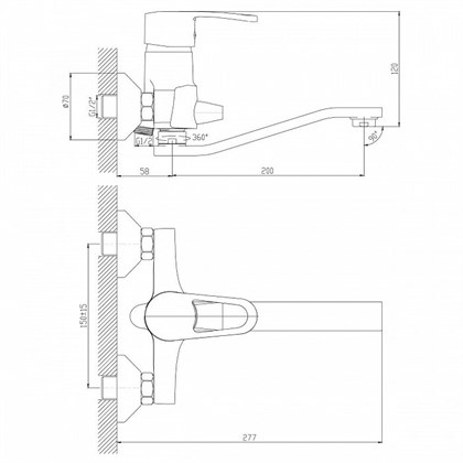 Смеситель Decoroom DR67 для ванны, DR67044 - фото 117256