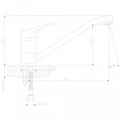 Смеситель Decoroom DR37 для кухонной мойки, DR37018 - фото 117262