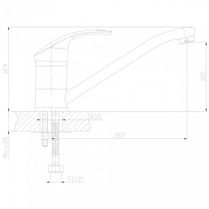 Смеситель Decoroom DR68 для кухонной мойки, DR68018 - фото 117264