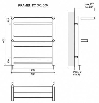 Полотенцесушитель электрический Lemark Pramen П7 500x600 - фото 117531