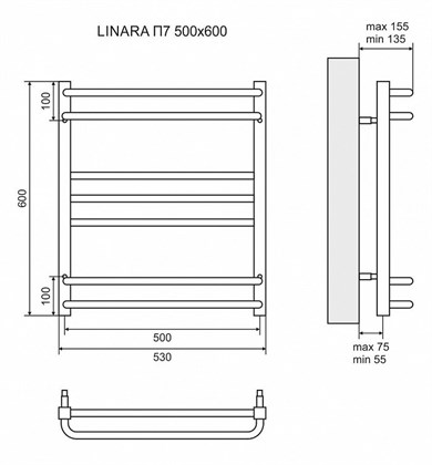 Полотенцесушитель водяной Lemark Linara П7 500x600 - фото 117561