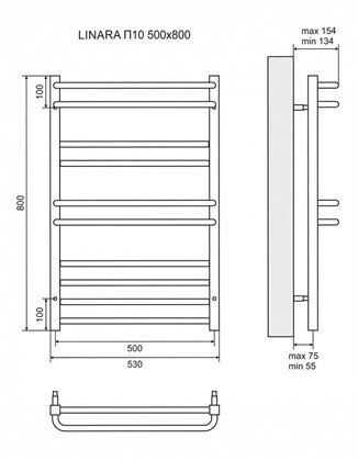 Полотенцесушитель электрический Lemark Linara П10 500x800 - фото 117571