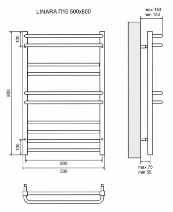 Полотенцесушитель водяной Lemark Linara П10 500x800 - фото 117581