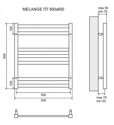Полотенцесушитель электрический Lemark Melange П7 500x600 - фото 117591