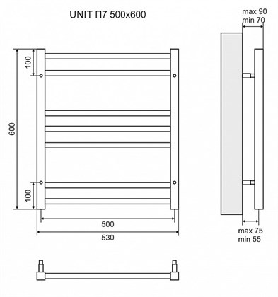 Полотенцесушитель водяной Lemark Unit П7 500x600 - фото 117661